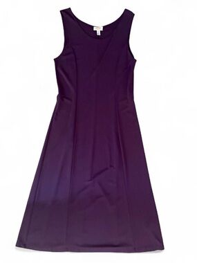 Talbots dark purple plum A-line maxi tank formal dress graduation chic wedding